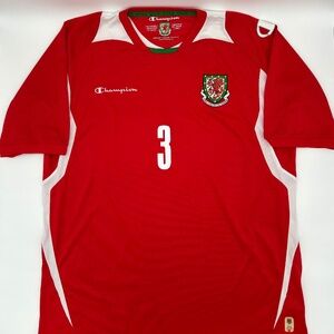 Wales 2008/2009 Home #3 (Bale) Authentic Champion Soccer Jersey 2XL Men Red